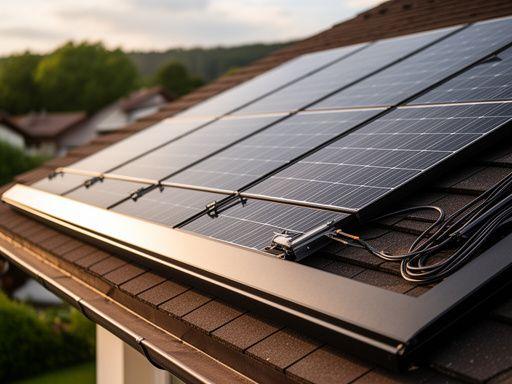 Vorher-nachher Aufnahme eines Zürcher Hausdachs mit neu montierten Solarmodulen und gepflegter Dachkante